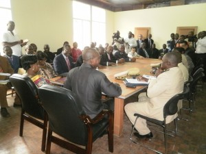 Koung a Bessike & Mbwentchou (Ministers backing) at Reunification meeting in Buea with stakeholders