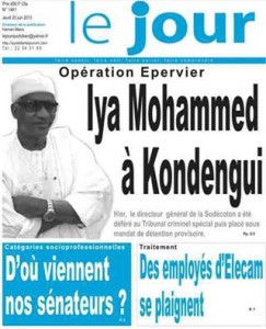 Une du quotidien Le Jour du 20 juin 2013