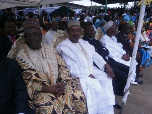 L-R Senator Njifua, Manyu SDO Peter Tieh,  Nde Adolf Lele more