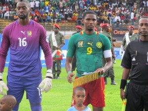 Cameroon's Samuel Fils Eto'o, donning jersey number 9 