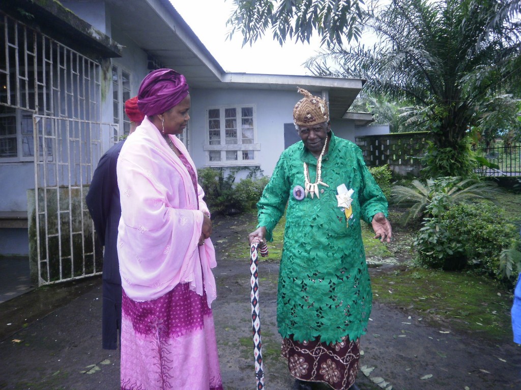 Hadiza and chief Endeley during her confidence building mission between Cameroon and Nigeria