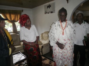 Bamusso Chief does a libation to bless Hadiza her delegation as they embark on a tour of the region