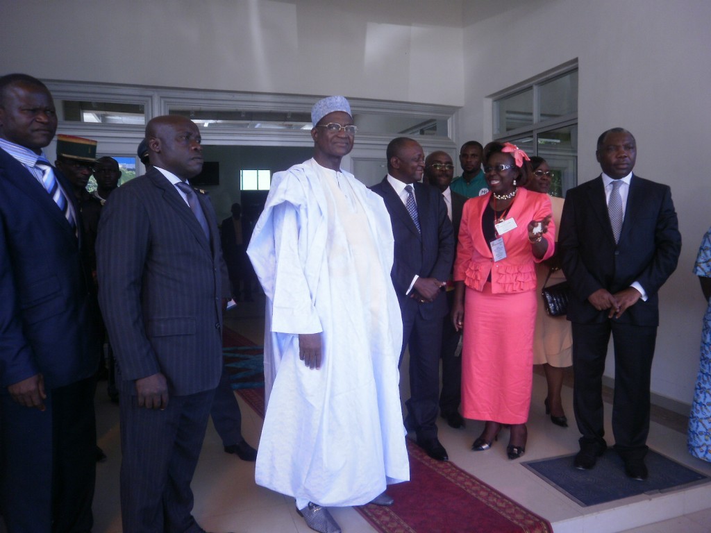 Cameroon's Minister of Tourism Bello Bouba Maigari (in gandoura) and close aides at the ATA congress.