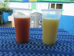 Paw paw and pineapple juices from Extacy Restaurant